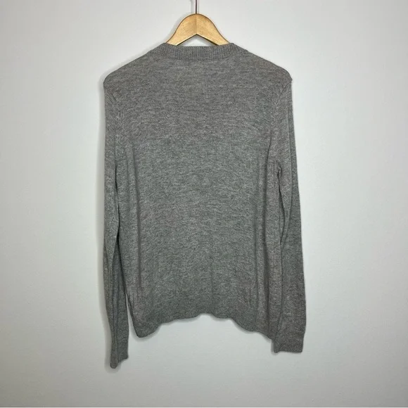 H&M Women's Medium Angora Blend Pug Dog Gangsta Wrapper Pullover Sweater Grey - Picture 6 of 11